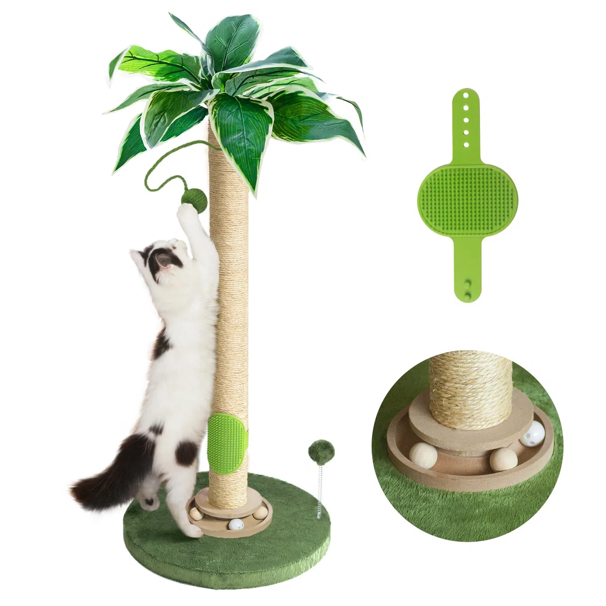 Fantasreen Tiragraffi per Gatti 84cm, Tiragraffi Alto per da Interno con Giocattolo per Gatti e Palla Interattiva, Autogestito per Gattini Adulti