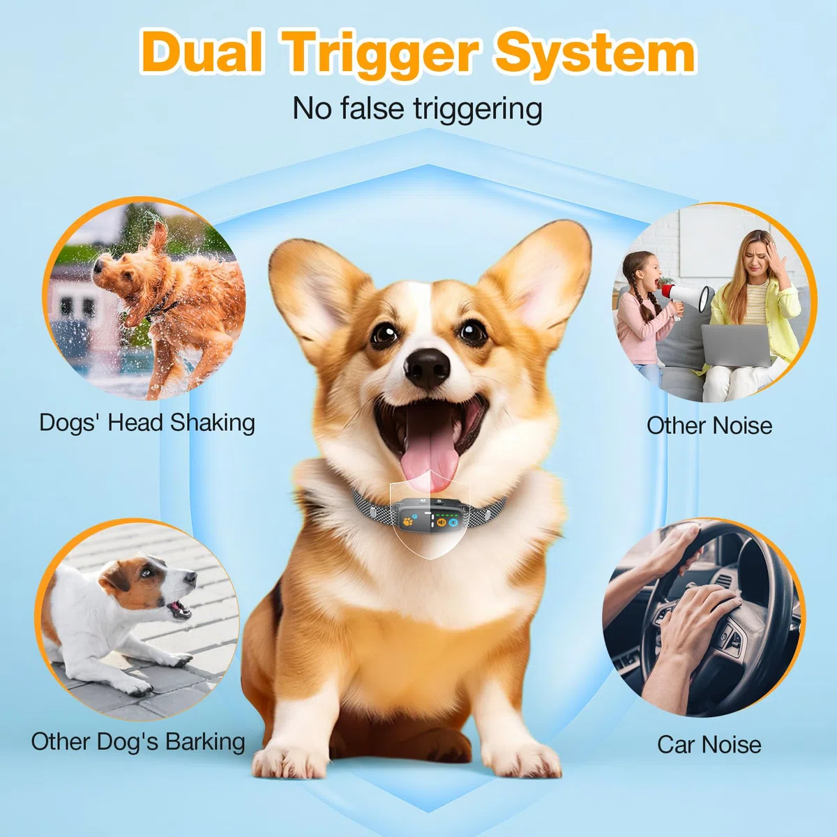 Collari Anti Abbaio per Cani, Collare Anti Abbaio Senza Scossa con Beep e Vibrazione, 5 Livelli di Sensibilità, Collare Anti Abbaio Ricaricabile per Cani Piccoli e Medi, Impermeabile IP67