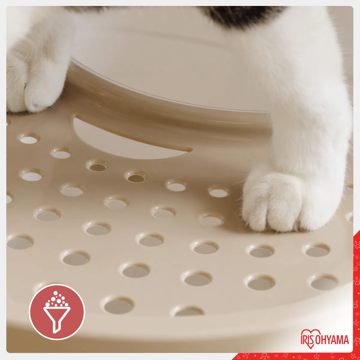 Iris Ohyama Lettiera per Gatti, Fino a 7kg, 1 Pala, Beige, Ingresso Top, Cat Litter Trey, Chiuso, Per Gattini, Lato alto, Con cappuccio, Grande, Senza BPA, Profondo, Facile da pulire, TECL-20