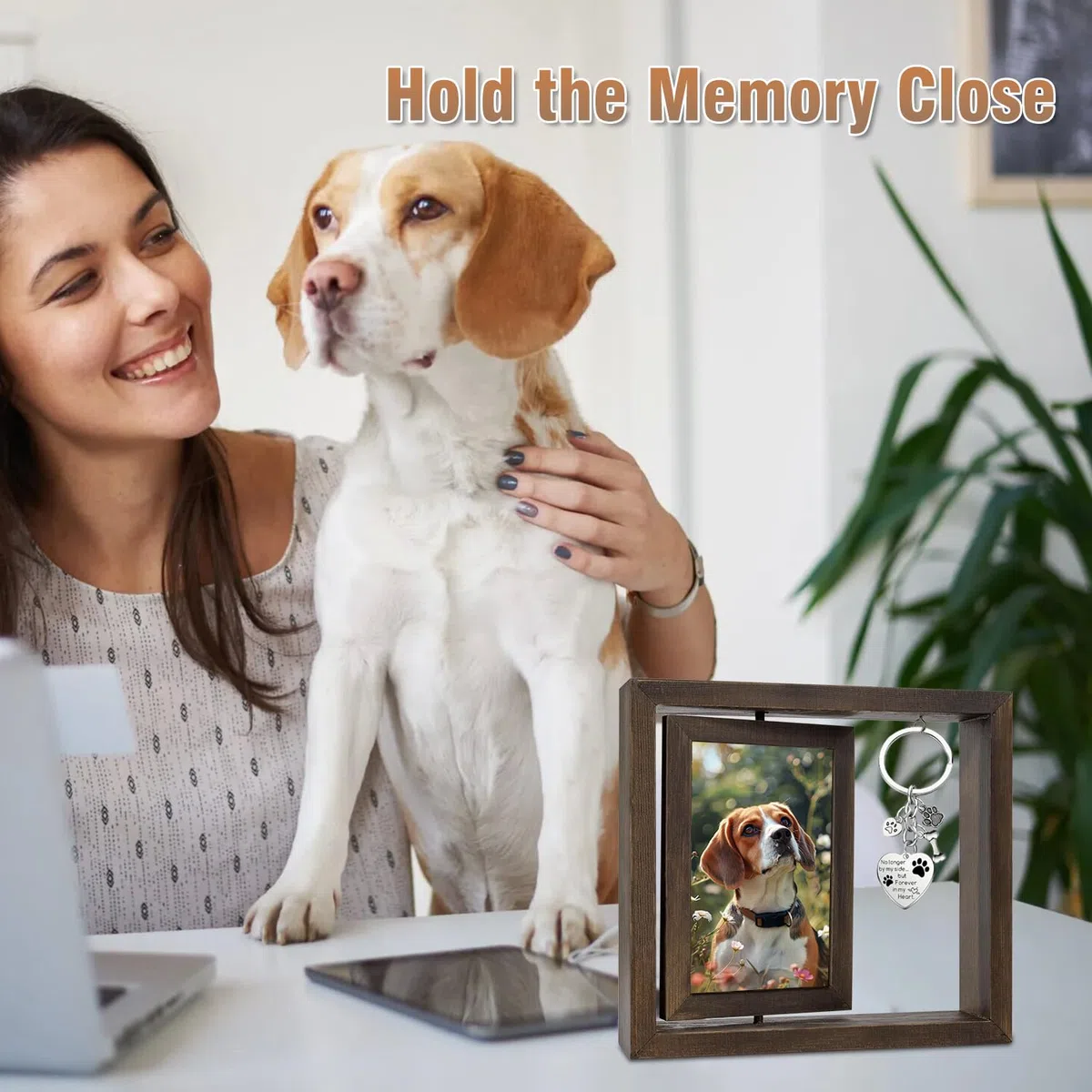 Set di Impronte per Cane e Gatto, Cornice Commemorativa per Cane e Gatto, 2 Cuscinetti per Impronte di Zampe di Animali, Set di Impronte per Neonati 0-6 Mesi, Mostra Due Immagini di 15x10 Cm