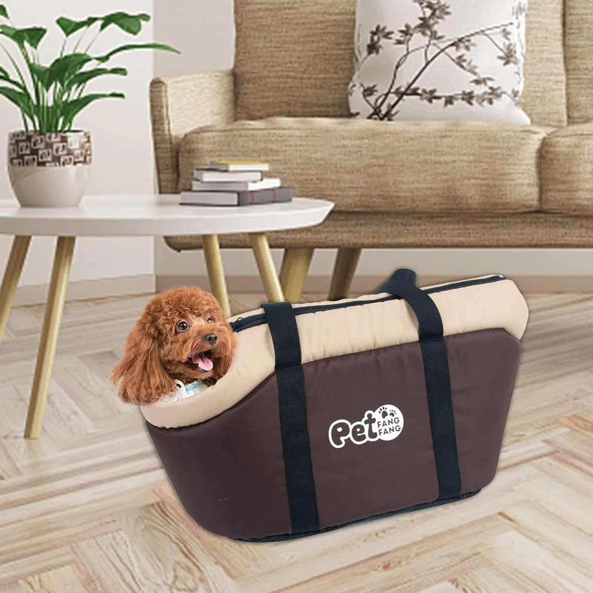 Borsa a Tracolla per Cani, Trasportino Getti Traspirante Con Cuscino Rimovibile, Contenitore da Viaggio per Passeggio Picnic Shopping Escursionismo