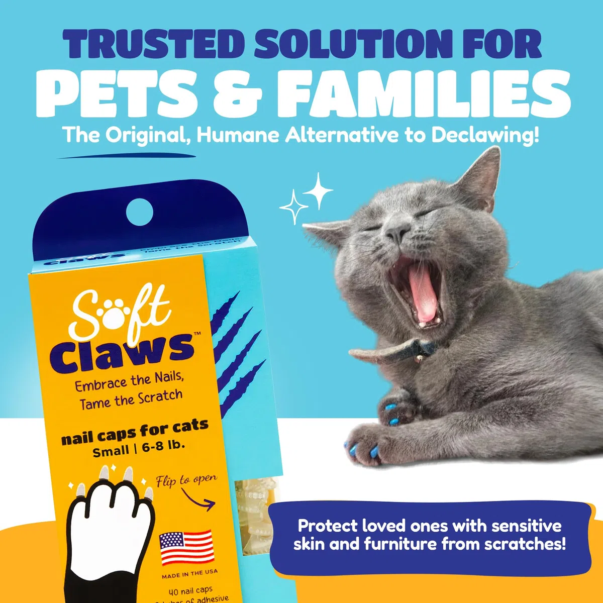 Kit Cappucci per Unghie SoftClaws Sparkle per i gatti adulti Argento - SMALL