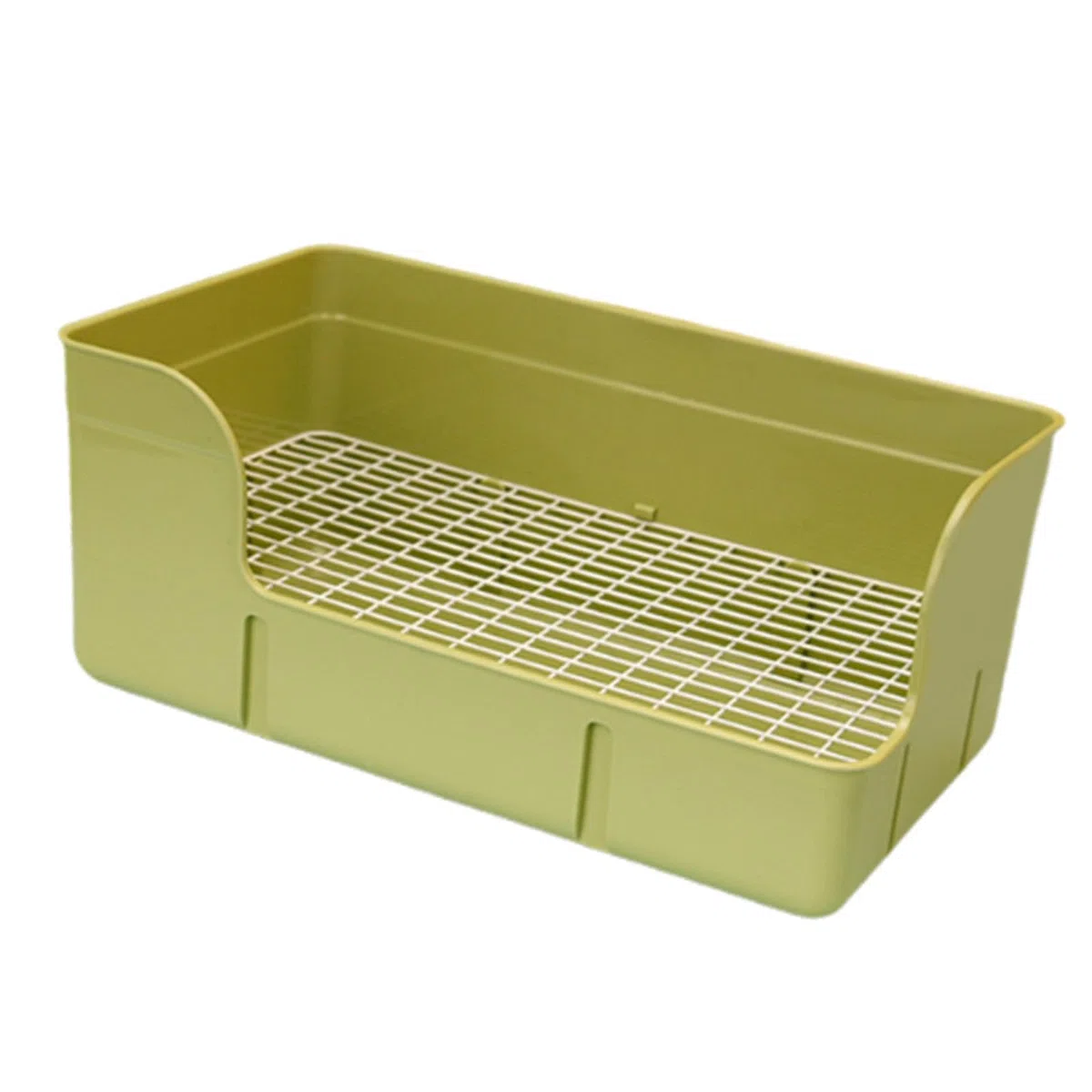 LOVIVER Lettiera per Conigli 40 X 22,5 X 17 Cm, Toilette per Animali Domestici con Un Vassoio Rimovibile, Vassoio per Lettiera Ad Angolo per Coni, Topi, Ratti, Cincillà, Porcellini D'india, Verde