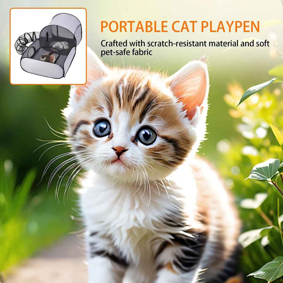 Box per gatti da esterno, a tunnel per gattini, recinzione pieghevole, giochi interattivi, giochi per gattini, cuccioli, piccoli animali, viaggi all'aperto