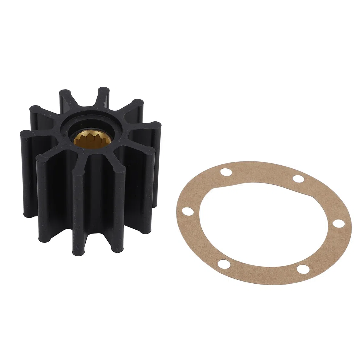 Cocoarm Girante della Pompa dell'acqua Girante della Pompa dell'acqua del Motore Fuoribordo in Gomma e Metallo 10 Pale 12 Denti con Guarnizione 65 Mm X 50 Mm per Ricostruzione del Motore della