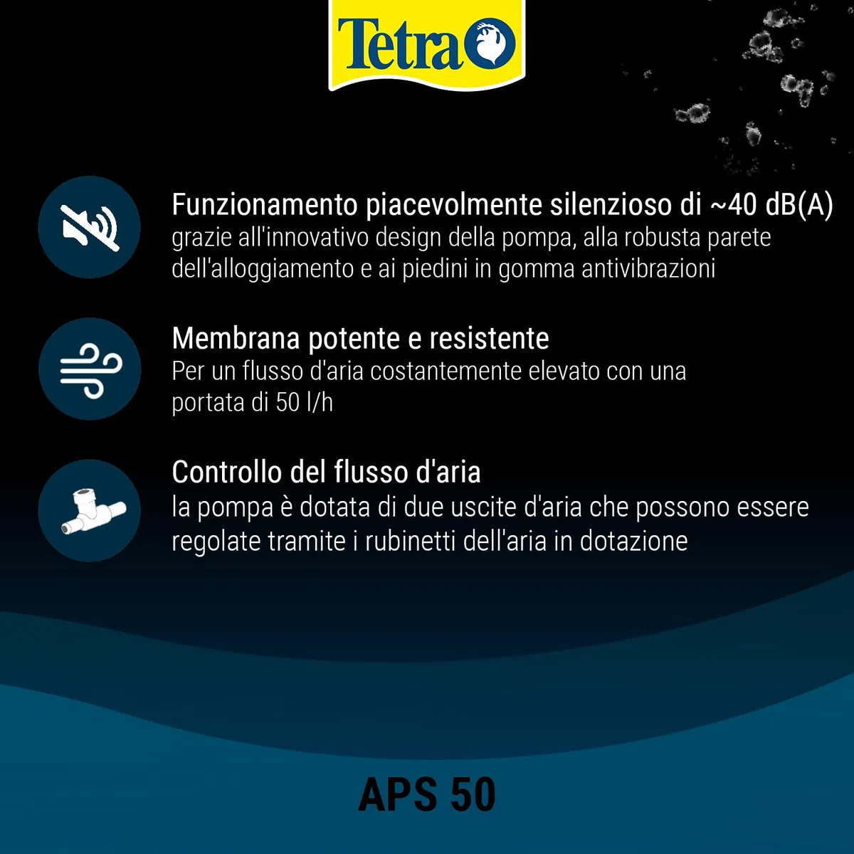 Tetra APS 50 Pompa per Acquari di 10 - 60 L, Aeratori Silenziosi e Potenti, Antracite