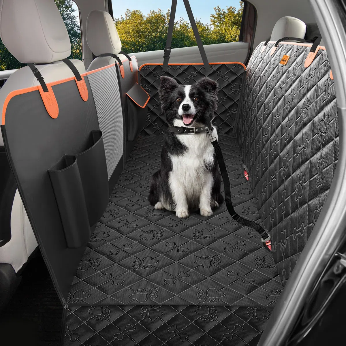 Coprisedile Auto per Cani 600D Impermeabile Telo Posteriore Auto per Animali con Protezione Laterale Antigraffiato e Antiscivolo Telo Macchina per Cani Adatto alla Maggior Parte delle Auto SUV