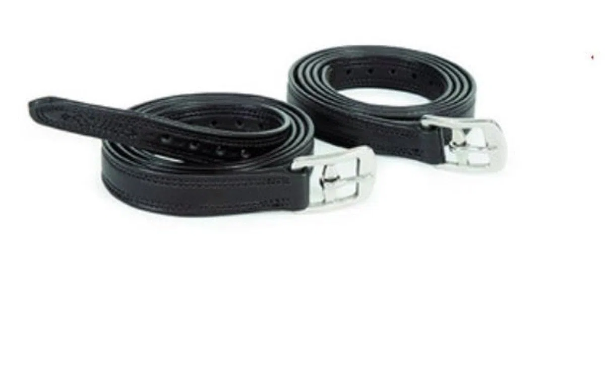 Shires Staffetta in Pelle Non Elasticizzata Facile da Pulire, 122 cm, Colore Nero