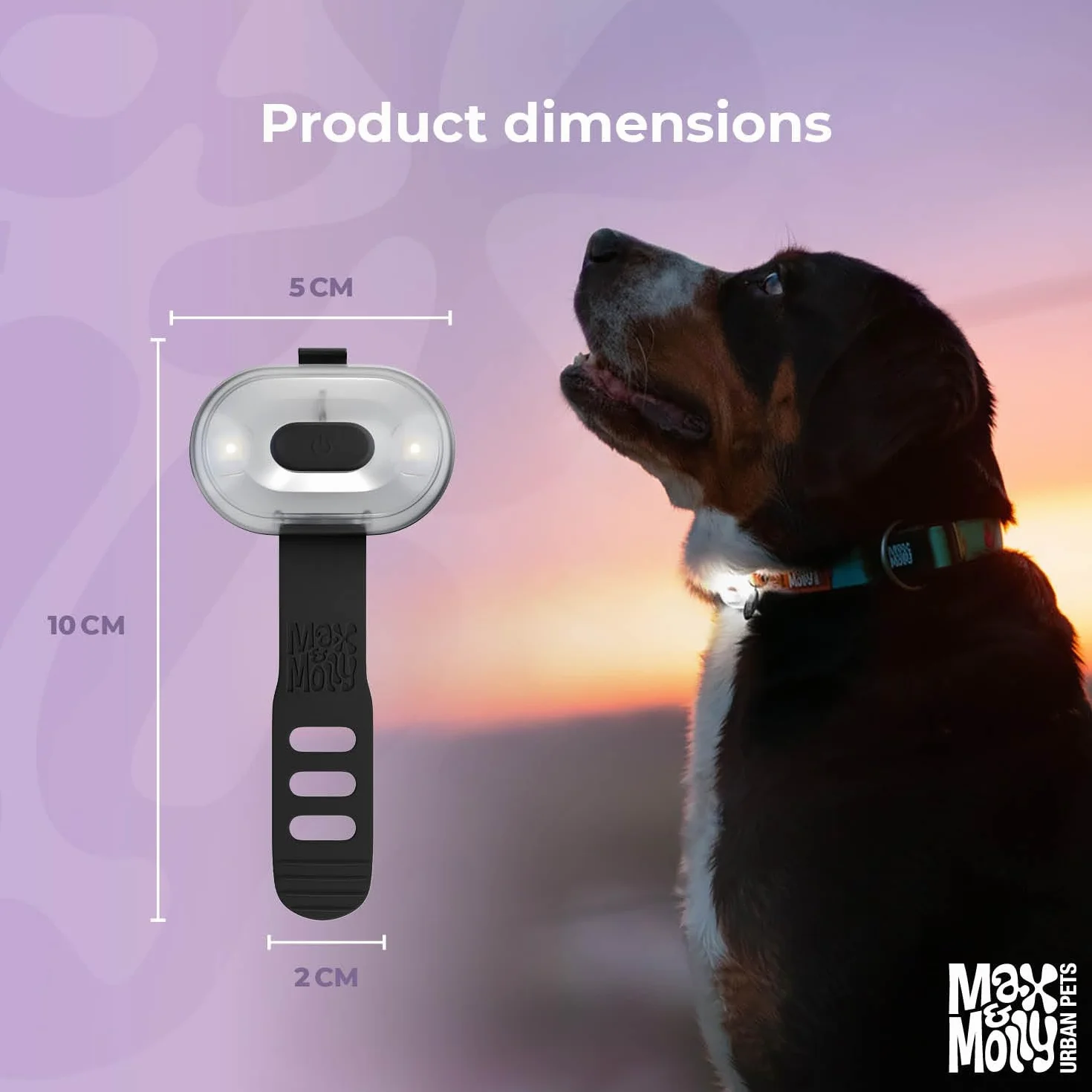 Max & Molly Matrix 2.0 Ultra LED, Luce per Cani per Guinzaglio e Collare, Nero, Impermeabile, Ricaricabile USB, Lampada LED per Cani, Luci per Cani per Maggiore Sicurezza Notturna