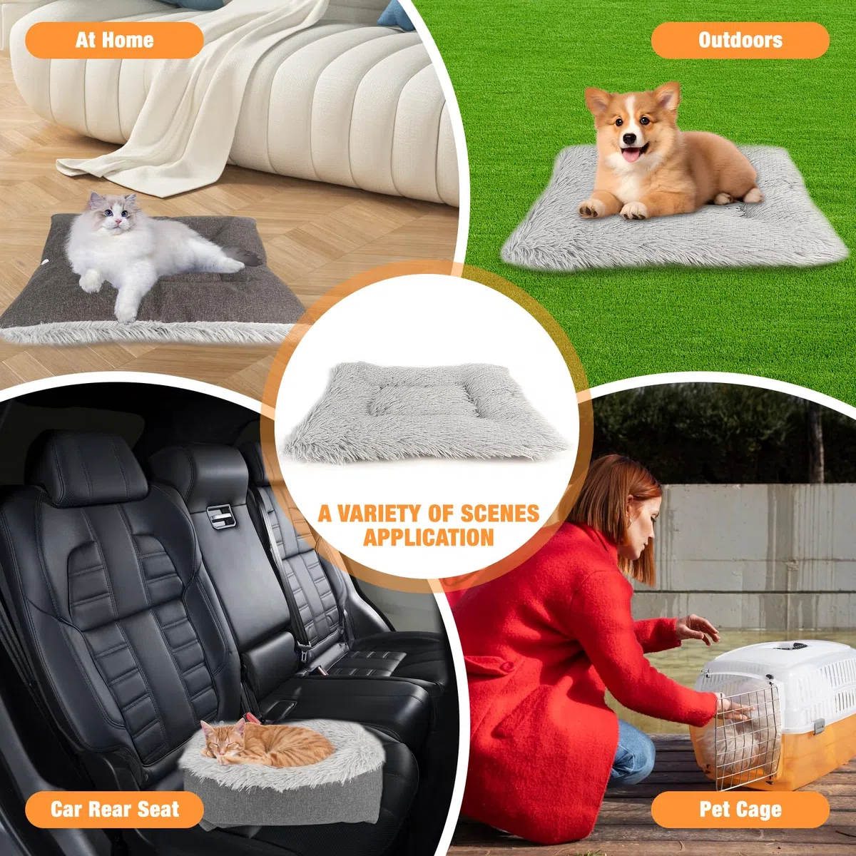 Coperta Autoriscaldante per Gatti Cani, Soffice Coperta Autoriscaldante per Gatti, Coperta Riscaldata per Gatti Senza Cavo, Cuccia per Gatti 2 in 1 Cuccia per Gatti, Coperta Termica Lavabile