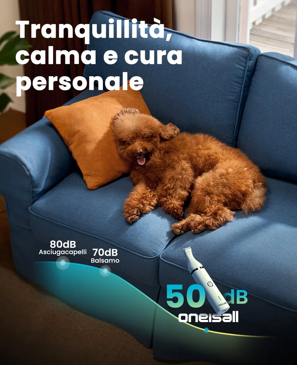 oneisall Tosatrice per cani Tosatrice a basso rumore Tosatrice per cani per gatti zampe, occhi, orecchie, viso, corpo (Bianco)
