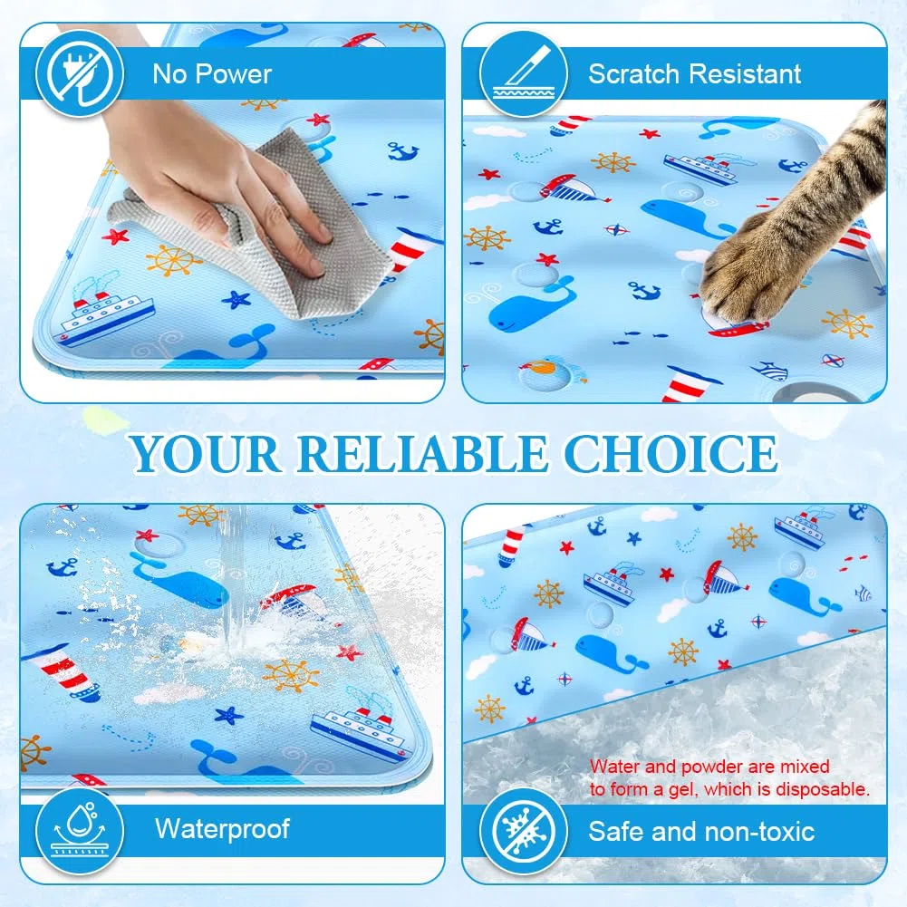 flintronic Tappetino refrigerante per animali, Tappetino Refrigerante Cani Gatti Iniezione D'acqua, 40 x 50cm Materassino per Animali, Rinfrescante, per Animali di Piccola, Media e Grande Taglia