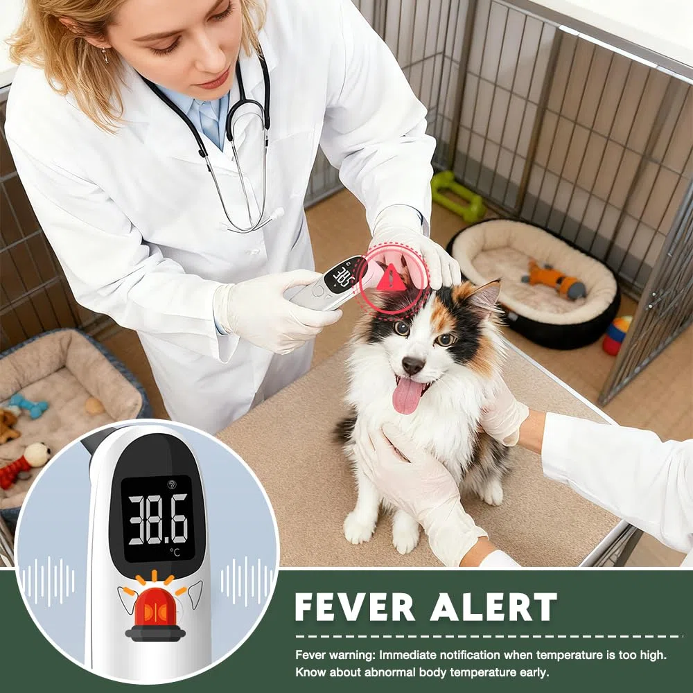 Termometro Auricolare per Cani, Termometro Orecchio per Gatti, 12,8 * 3,9 cm Termometri per Gatti per Orecchie, Monitor Della Temperatura 'Orecchio del Cane per Cane, Gatti, Maiali