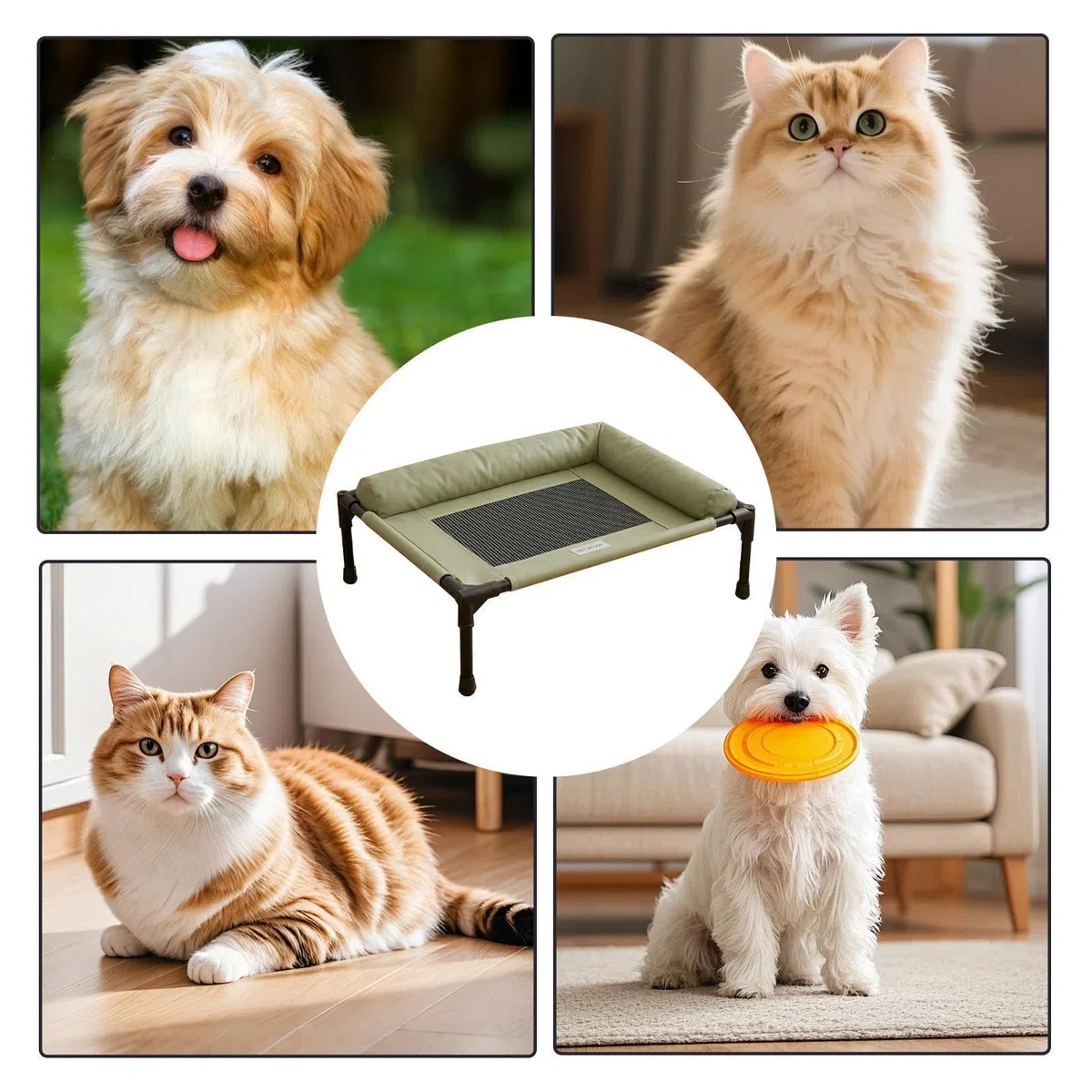 Per Gatti Rialzato - Amaca Lavabile E Traspirante, Grande Lettino Per Cani, Manutenzione Senza Problemi, Comfort Di Raffreddamento Animali Domestici Per Gattini Cuccioli Casa Soggiorno Balcone G