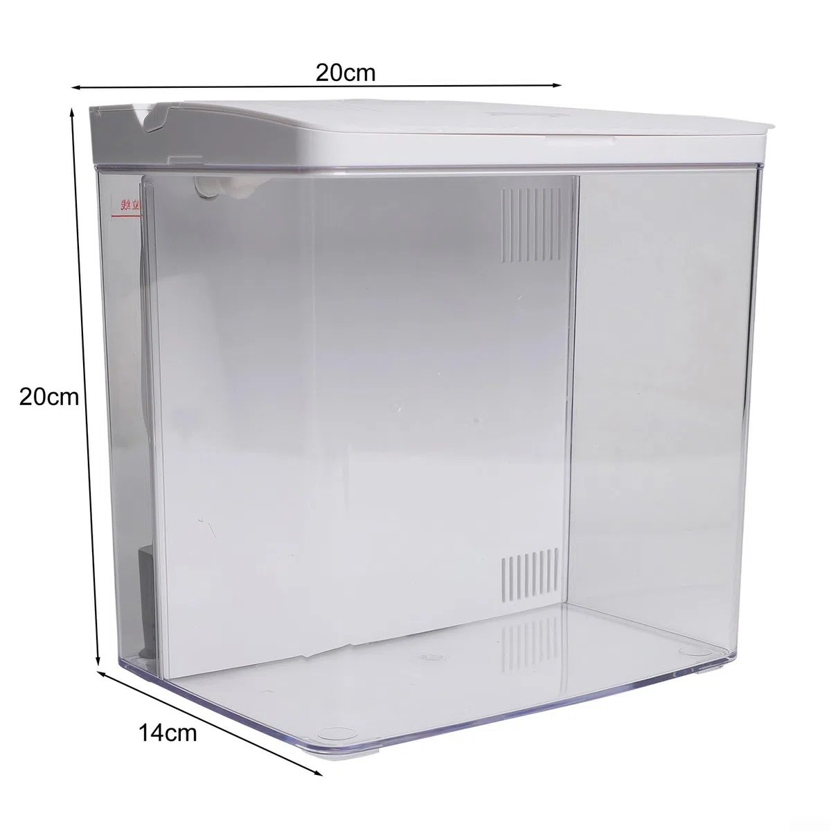 Piccolo acquario in vetro da 8 litri con filtro e luce, kit all-in-one per acquario in vetro, con pompa per pesci rossi, betta, gamberetti, bianco (nero)