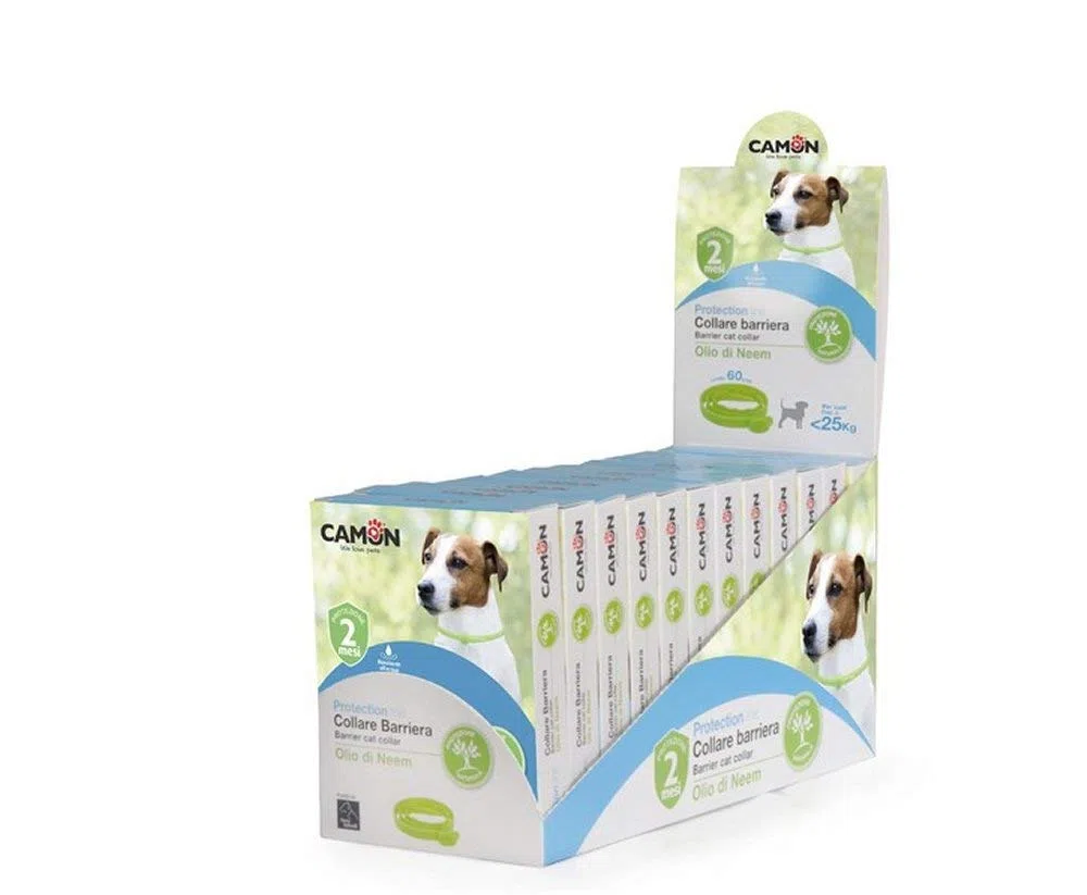 Camon Collare Barriera per Cane Olio di Neem 3 Confezioni - Contro Parassiti e Insetti Protezione Stagione Completa