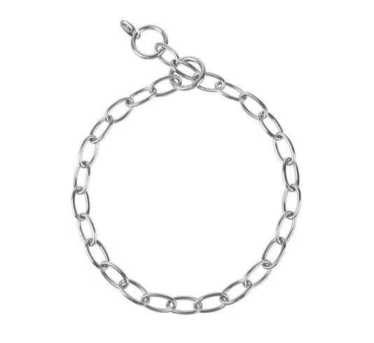 COLLARE SALVAPELO MAGLIA OVALE CORTA IN ACCIAIO INOX. Misura: 3.0mm x 45cm