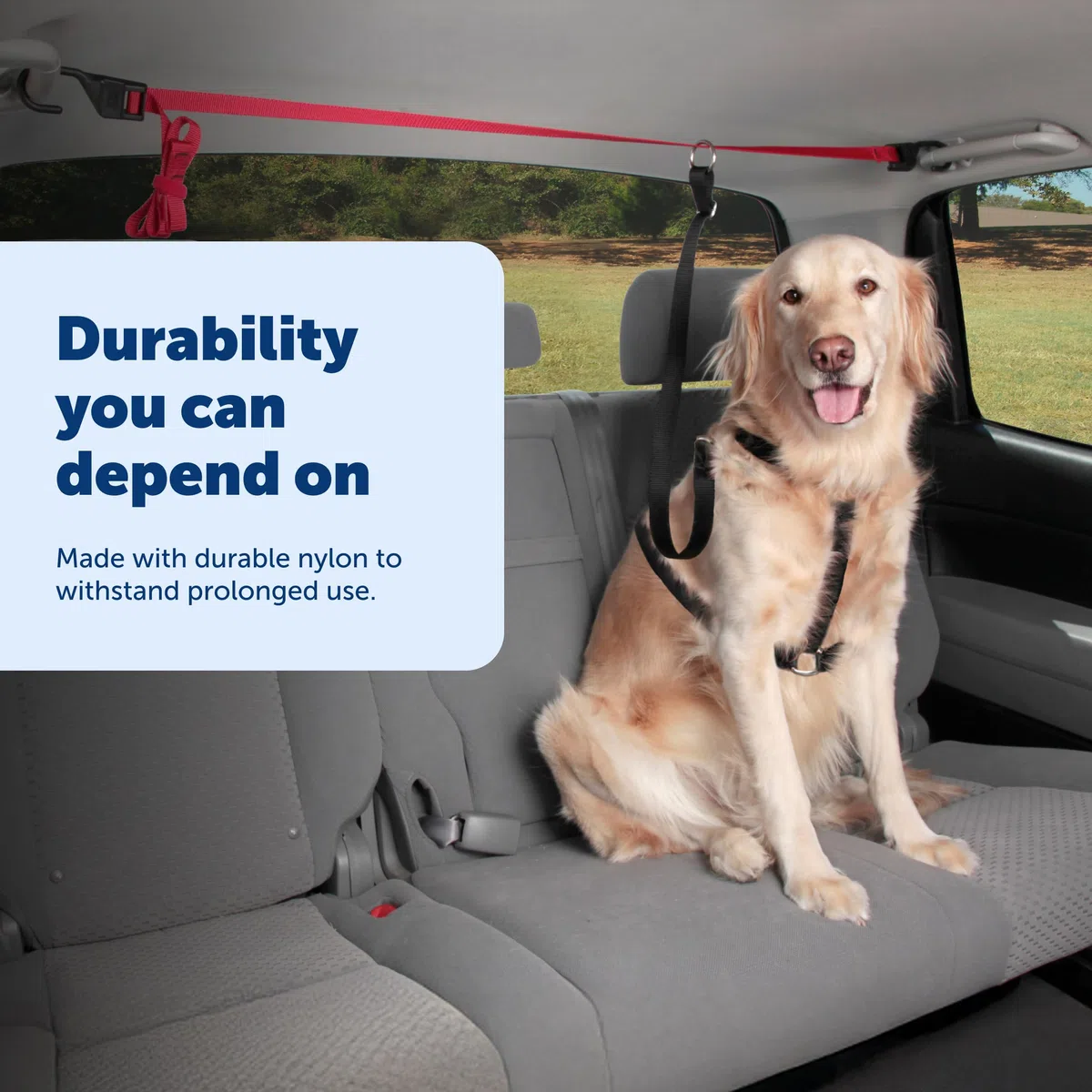 PetSafe Solvit Dog Zipline, guinzaglio per Sedile Posteriore, Ideale per Viaggi