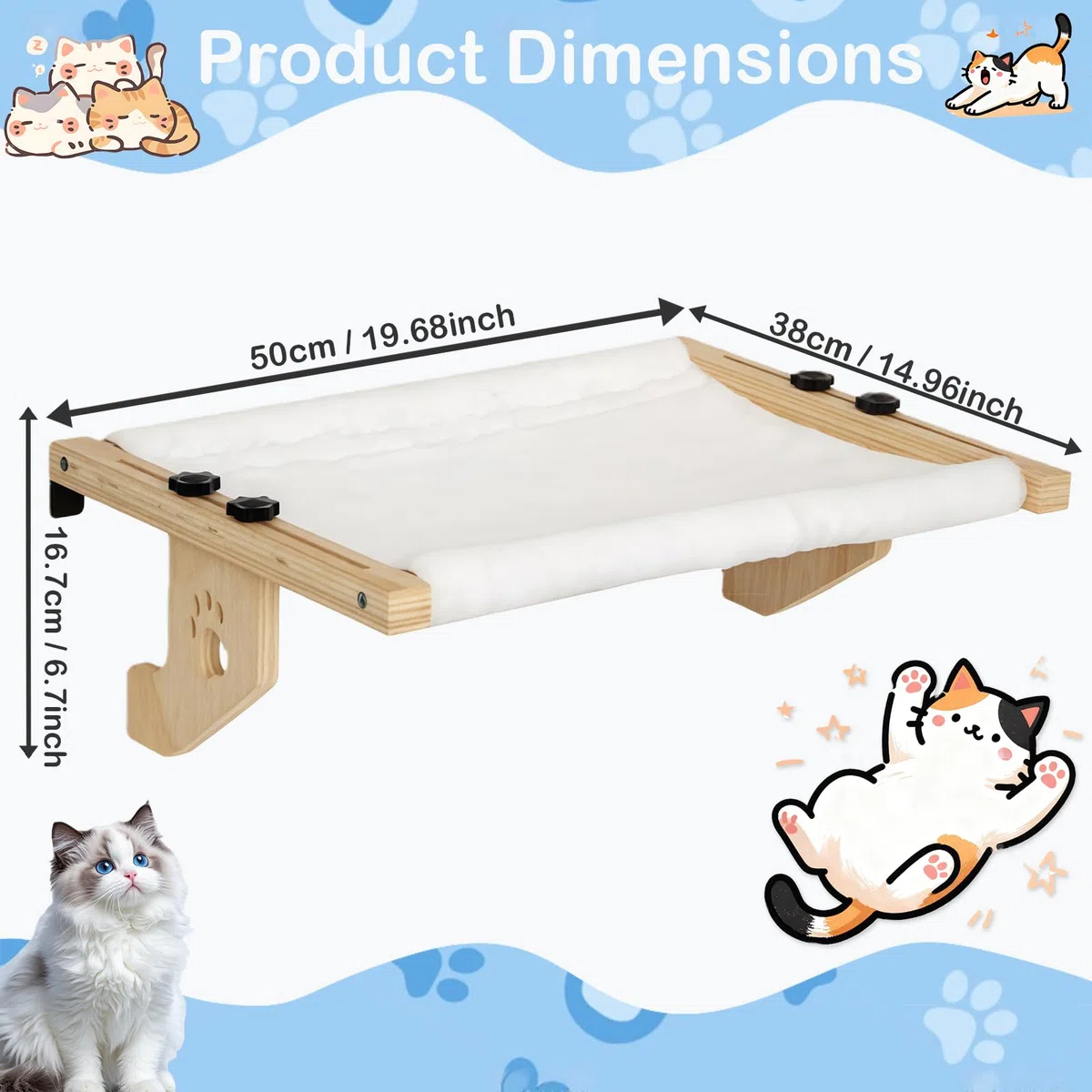 Amaca per gatti termosifone, cuccia gatto termosifone in legno, amacada finestra, sdraio per gatti da davanzale per riscaldare il bordo della cuccia, accessorio per amaca da interno