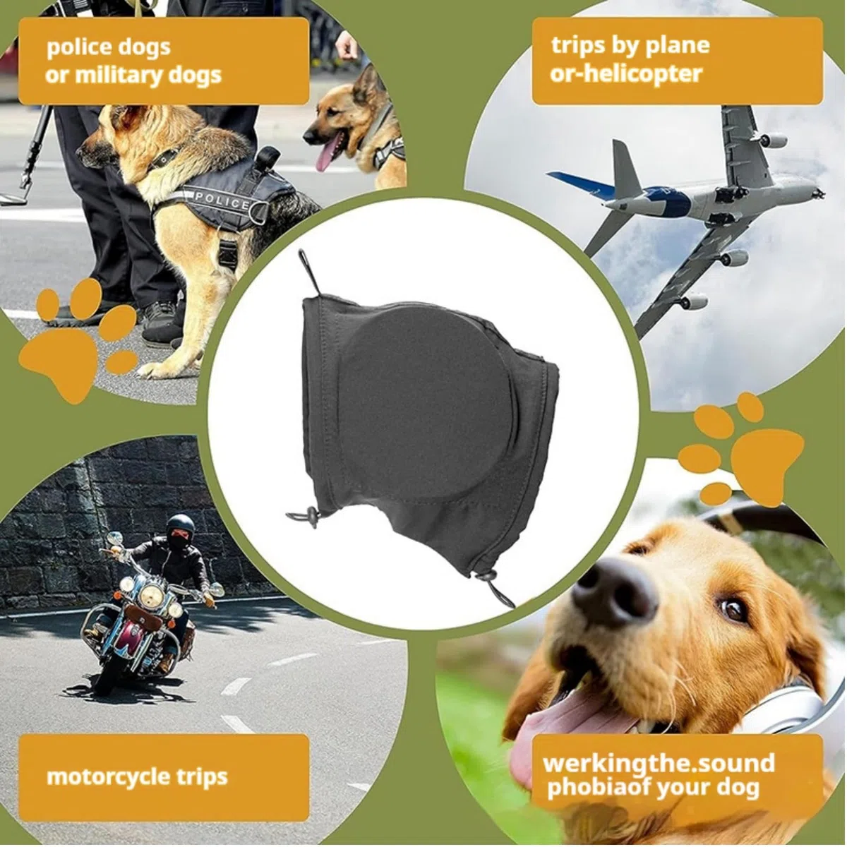 Cuffie Antirumore Per,Morbide Cuffie Antirumore Per Cani,Cuffie Per Cani, cuffie antirumore cane,Fascia Protettiva Per L'udito,Fasce Calmanti Regolabili Per Le Orecchie Del Cane Per Temporali
