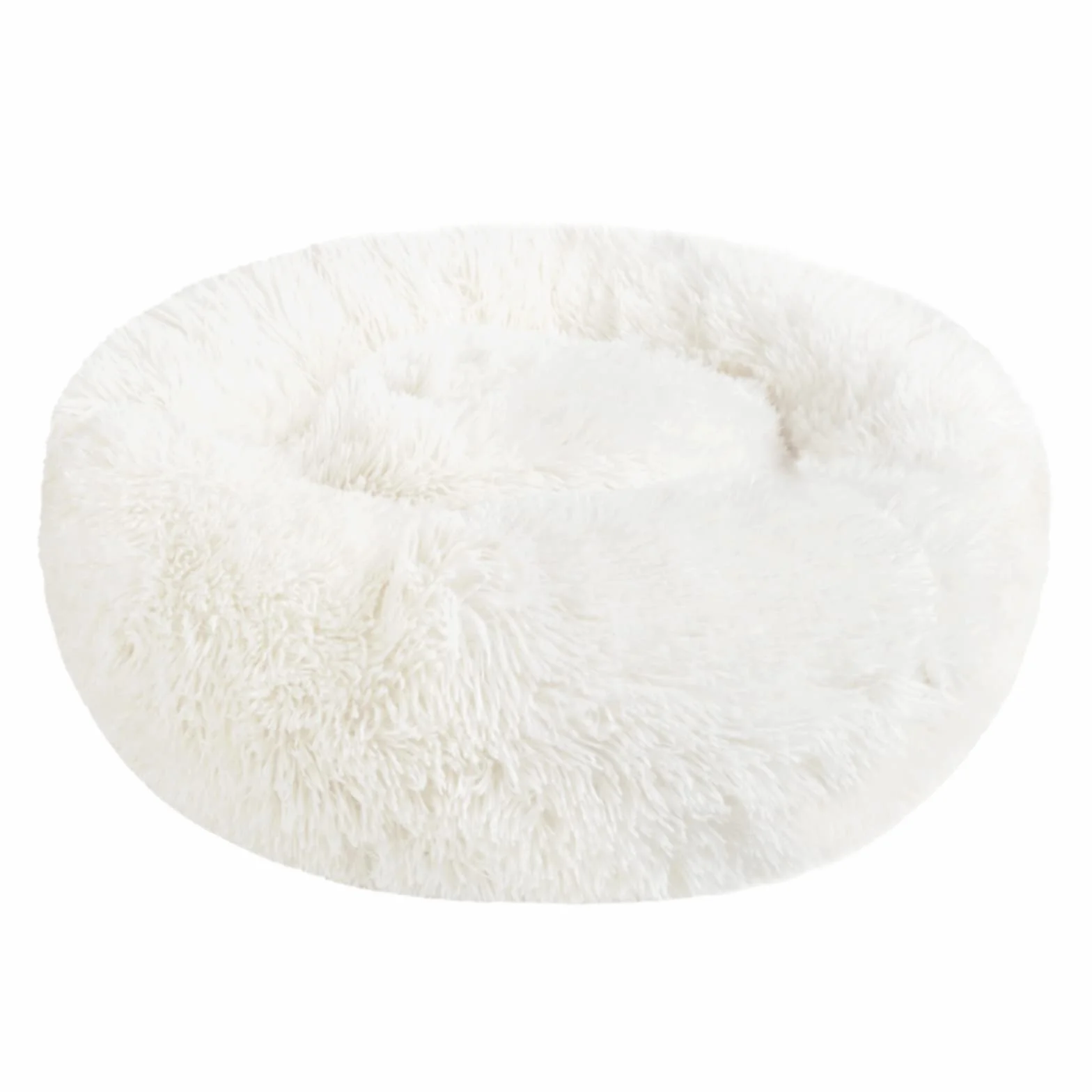 Nepfaivy Cuccia Gatto Cane Interno Morbida - Cuscino per Cani Gatti Nuvola Soffice Peluche Rotondo da Ciambella, Letto Pelosa Antistress per Animale Domestico Piccola (S-40cm/15.7in, Bianca)