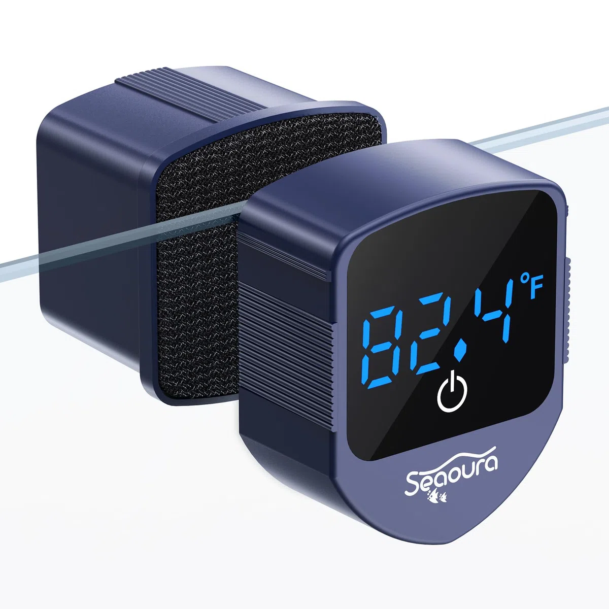 SEAOURA Pulitore magnetico per acquario con termometro, mini spazzola magnetica per acquari di pesce, solo per serbatoio di vetro, piccoli magneti, strumento di pulizia galleggiante per pulire le