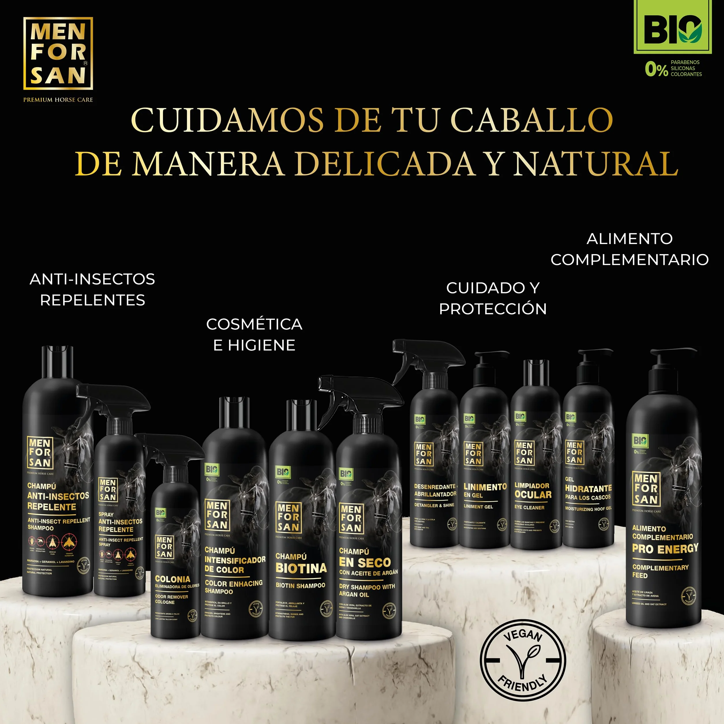 MENFORSAN Shampoo insetto-repellente per cavalli, 1L : Con margosa, geraniolo e lavandina : BIO, 100% naturale : PREMIUM HORSE CARE