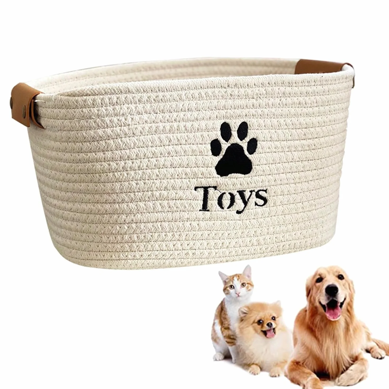 Contenitori per Giocattoli per Cani Gatto Cestino Porta Giocattoli per Animali Domestici Scatola Giocattoli per Cani Organizzatore di Abbigliamento Giocattoli Accessori per Cane Gatto