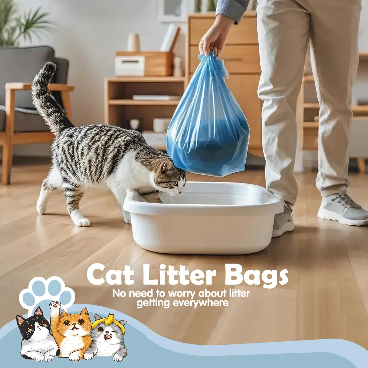 14 pellicole di riempimento e sacchetti per lettiera per gatti Litter Genie XL, LitterLocker Fashion & LitterLocker II (4,5 m, senza cartuccia)