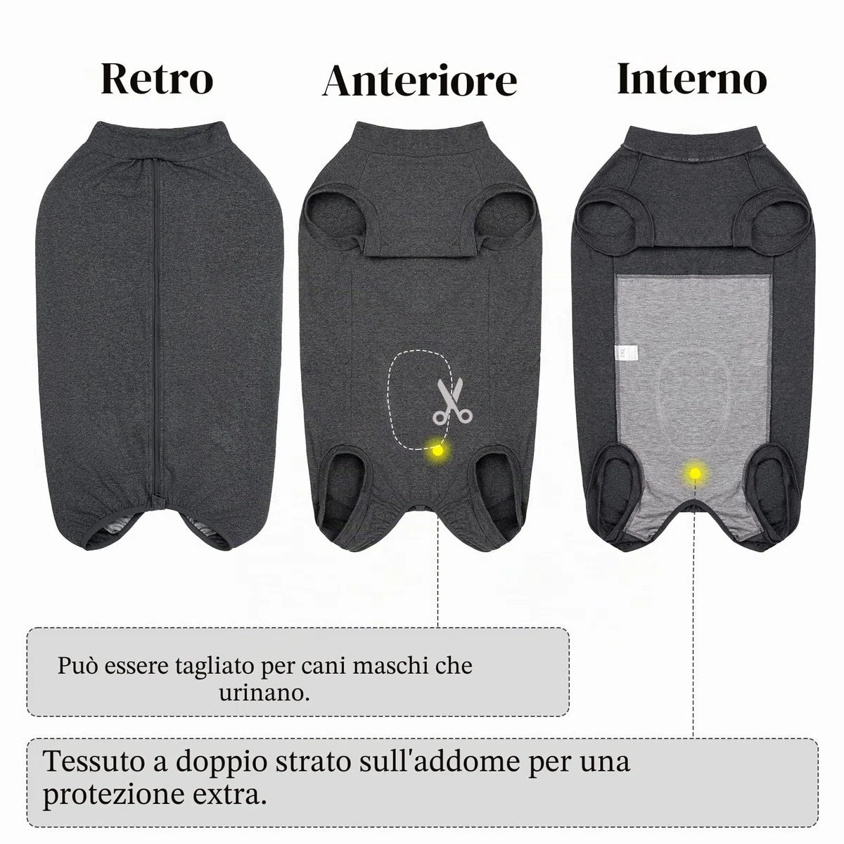 Tutina Post Operatoria Cane Body Post-operatori per Cani Vestito Chirurgico Femmina Tuta Recupero Pigiama Cane Tuta Post Operatoria Cani Alternative al Collare Elisabettiano