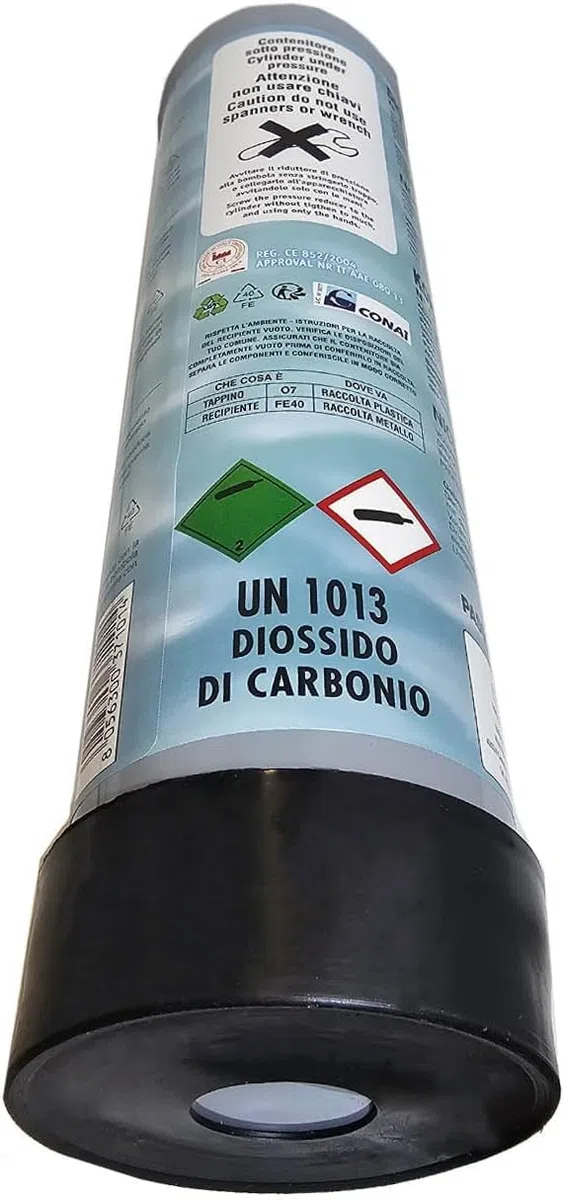 Bombola CO2 monouso 600gr. per acquari con attacco M10x1