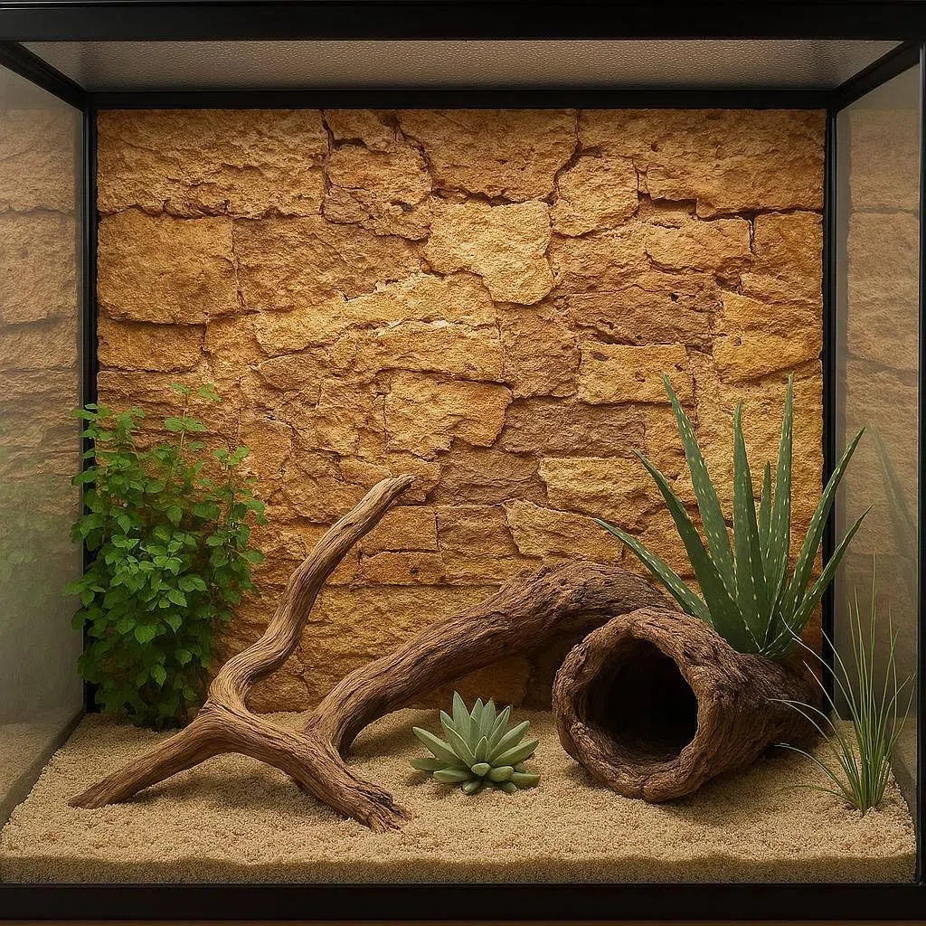 Pannello posteriore in sughero XL Desert (pannello posteriore Terrarium) | Pannello posteriore in sughero 3D 60 x 30 cm | pulito e disinfettato
