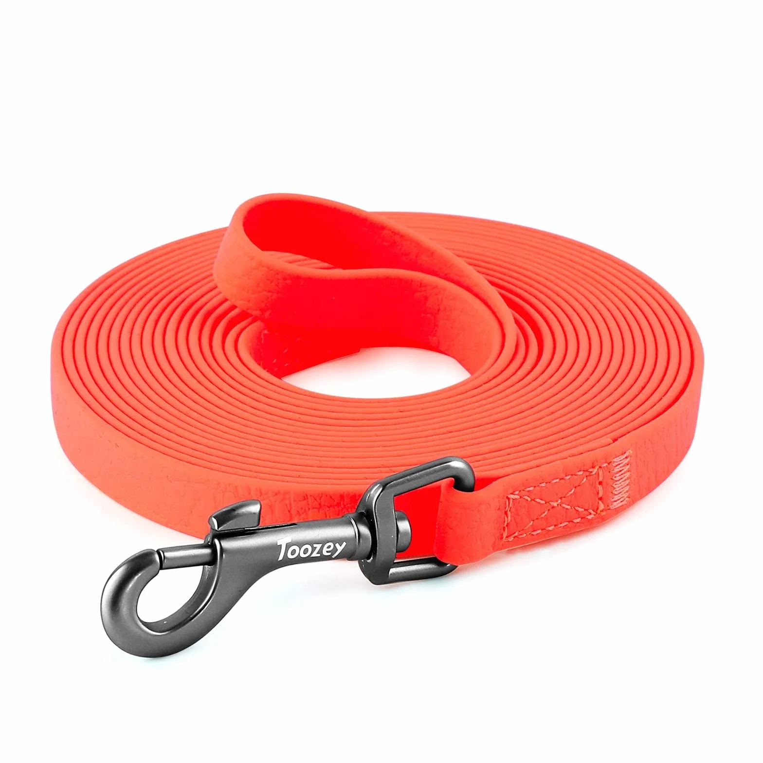 Toozey Guinzaglio da Addestramento Impermeabile per Cani, 5m/10m/15m/20m – Lunga, Robusta e Resistente con Maniglia e Moschettone, Perfetta per Cani di Taglia Piccola e Grande, Arancione Neon