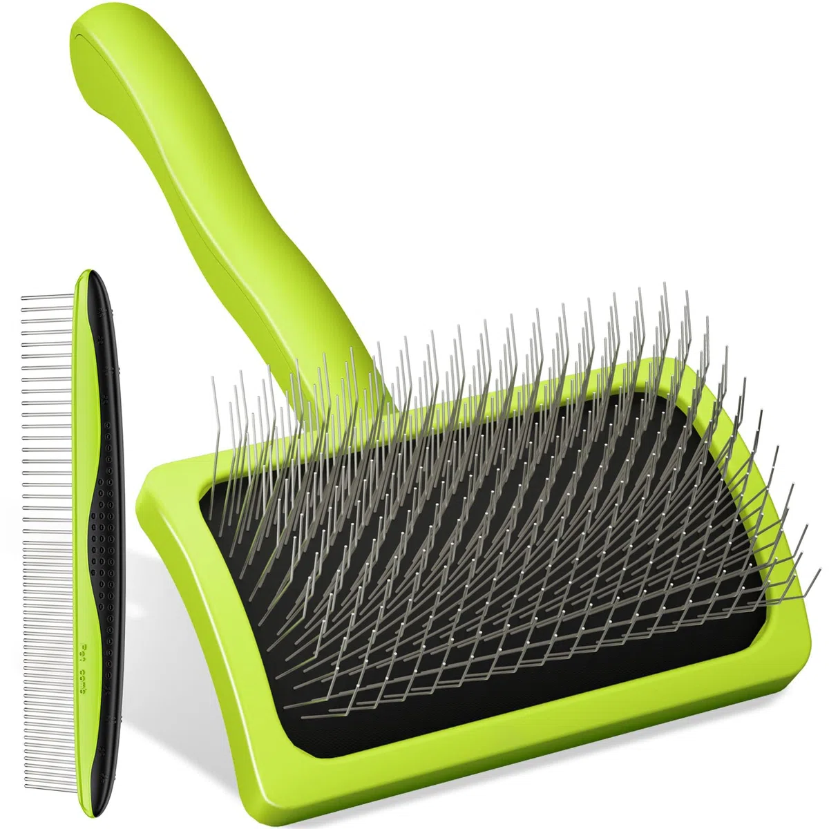 Pecute Professionale Spazzola per Gatti e Cani, Cardatore per Cani, Autopulente Spazzola Cane con Cuscino d'Aria Pelo Lungo, Togliere Eccesso e Morti Peli Animali, Lunghezza dell'ago 25 mm, S