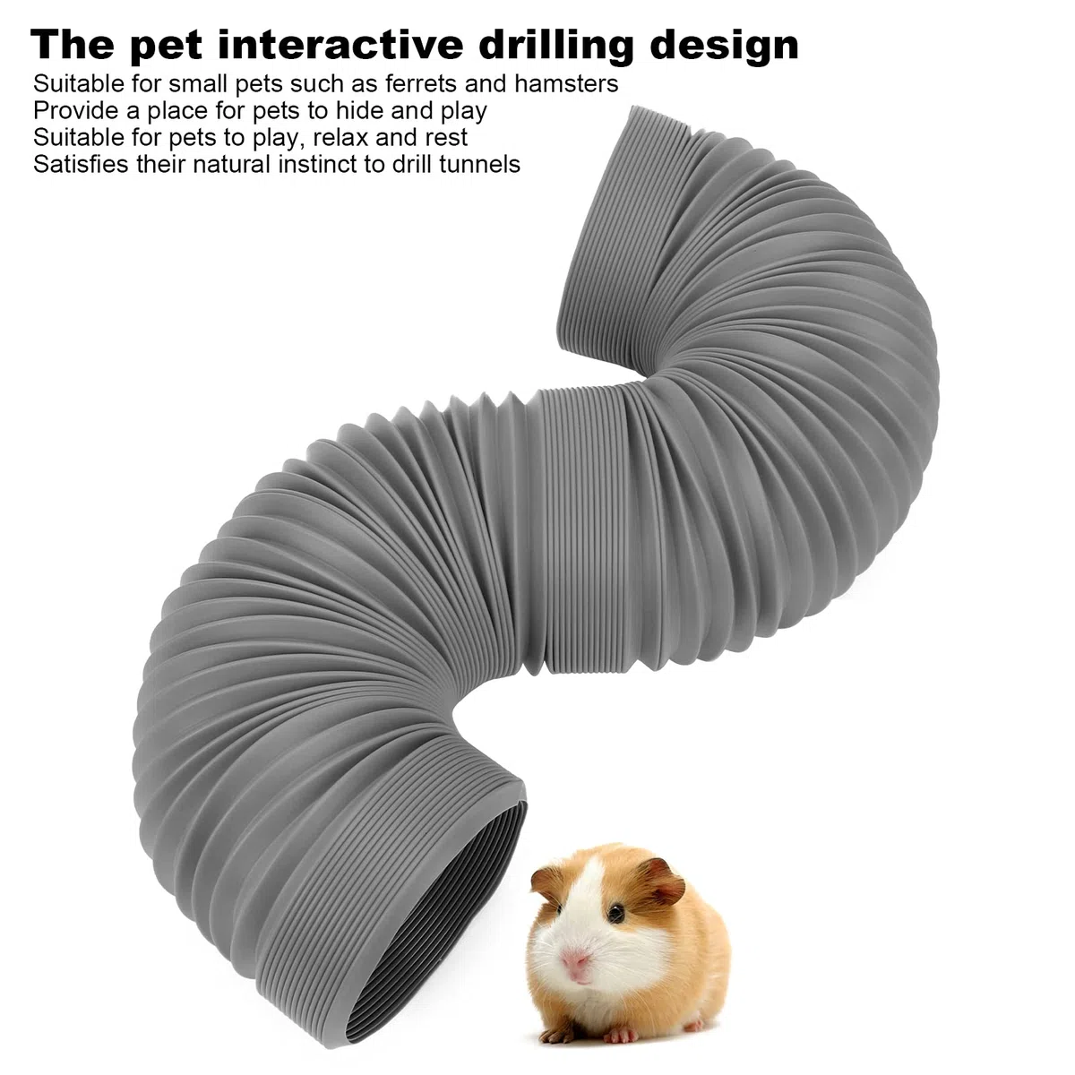 Tunnel Retrattile per Animali Domestici, Tunnel per Criceti Giocattolo Espandibile e Pieghevole per Gabbia, 10 cm Accessorio Gabbia per Criceti, per Cincillà, Ratti, Conigli Nani