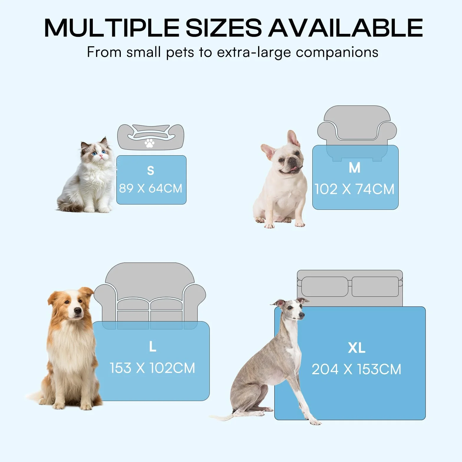 luciphia Coperta Refrigerante Cane Q-MAX>0,5,Coperta Rinfrescante per l'estate per cani,Copridivano Rinfrescante Lavabile in Lavatrice per Cani e Gatti,Adatto a divani e lettiGrigio chiaro 74 * 102cm