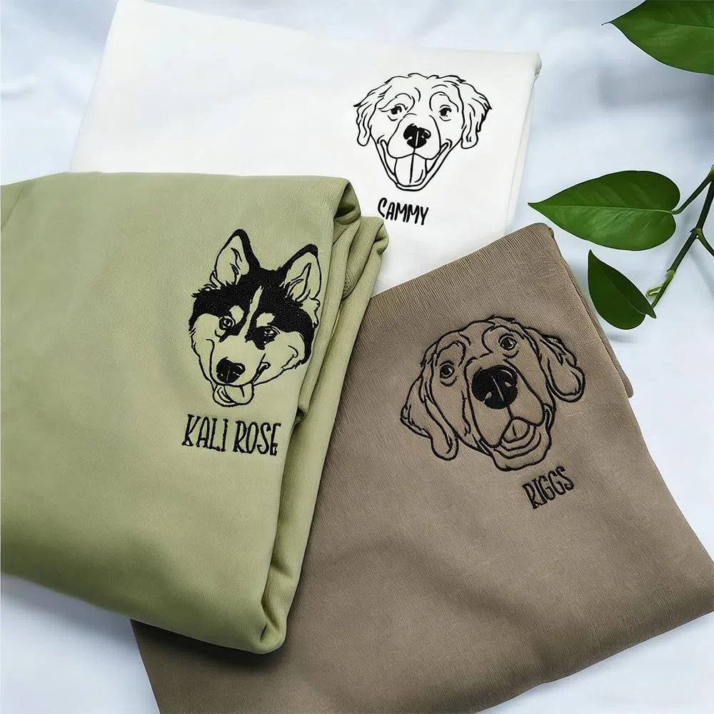 Felpa con cappuccio ricamata personalizzata, Foto per Animali Domestici + Nome,Domestici- Regalo per Mamma e papà Cane