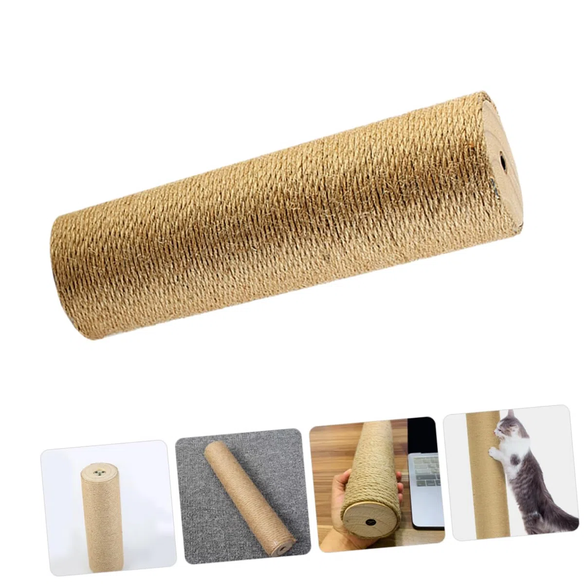 Tiragraffi Palo di Ricambio Robusto e Sicuro in Legno Corda di Juta Resistente per Gatti per Alberi e Accessori per Gatti