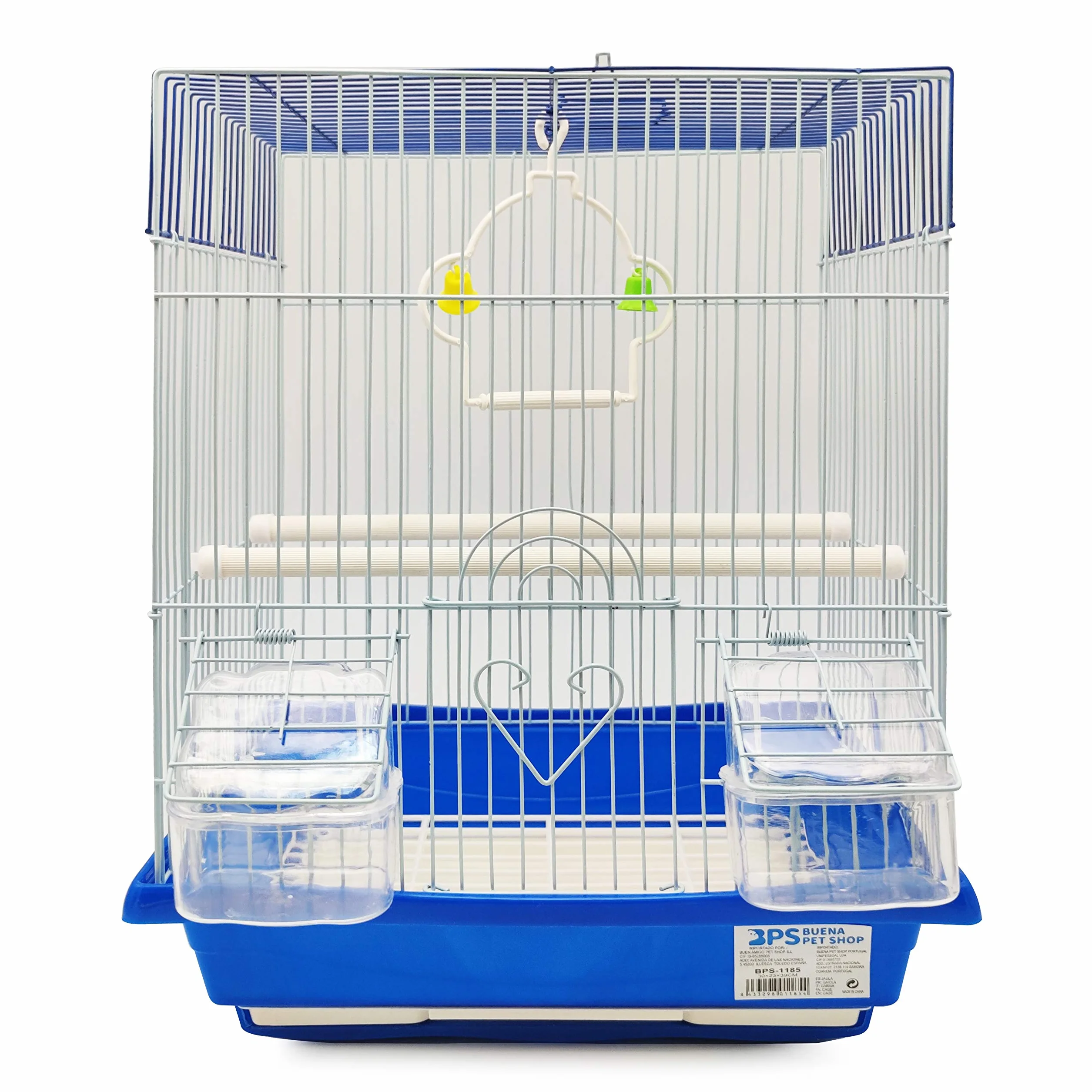 BPS® - Gabbia per uccelli, per pappagallini, canarini, con mangiatoia, abbeveratoio, saltarello, perches per riposo, colore casuale, dimensioni: 30 x 23 x 39 cm, rif: BPS-1185