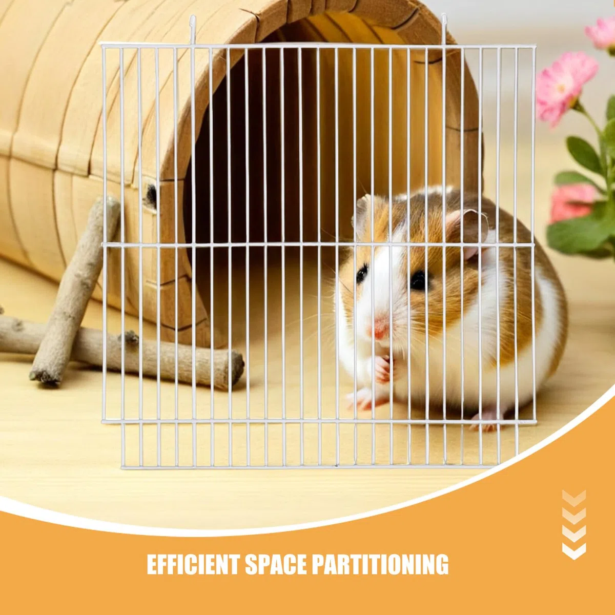 Hohopeti Divisorio per Gabbia per Piccoli Animali in Ferro Bianco 2 Pezzi, Pannello Separatore Robusto e Trasparente per Habitat Domestici e Animali da Compagnia