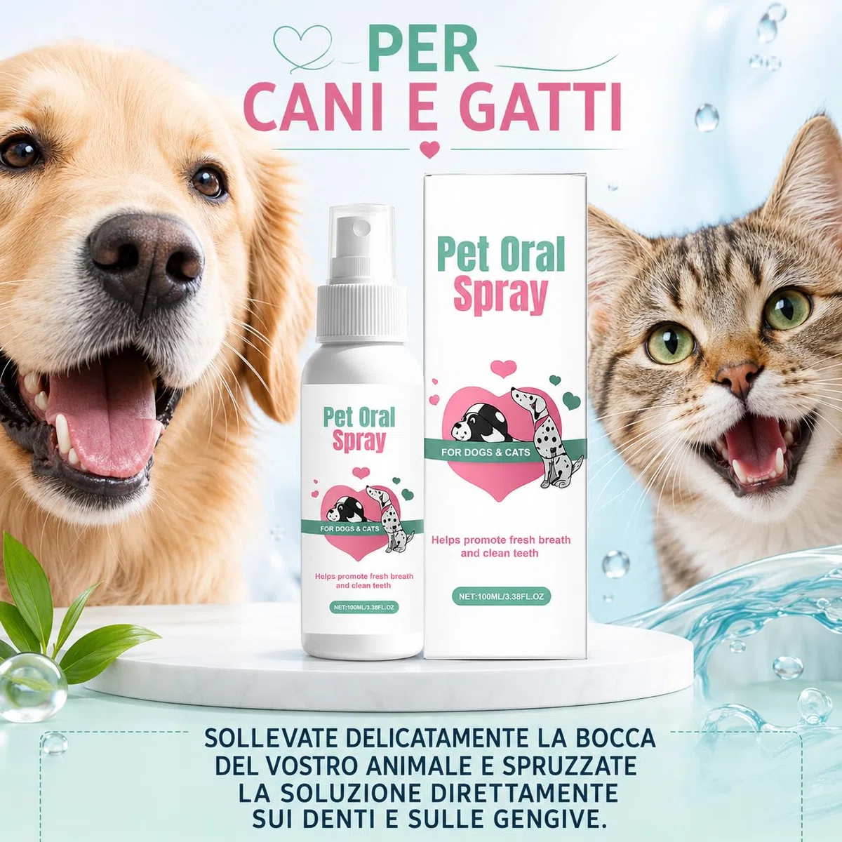 Codallma Spray Per La Cura Dentale Per Cani E Gatti- Dentifricio Spray Per Cani Delicato Per Denti Gengive E Routine Dopo I Pasti (bianco-1PCS)