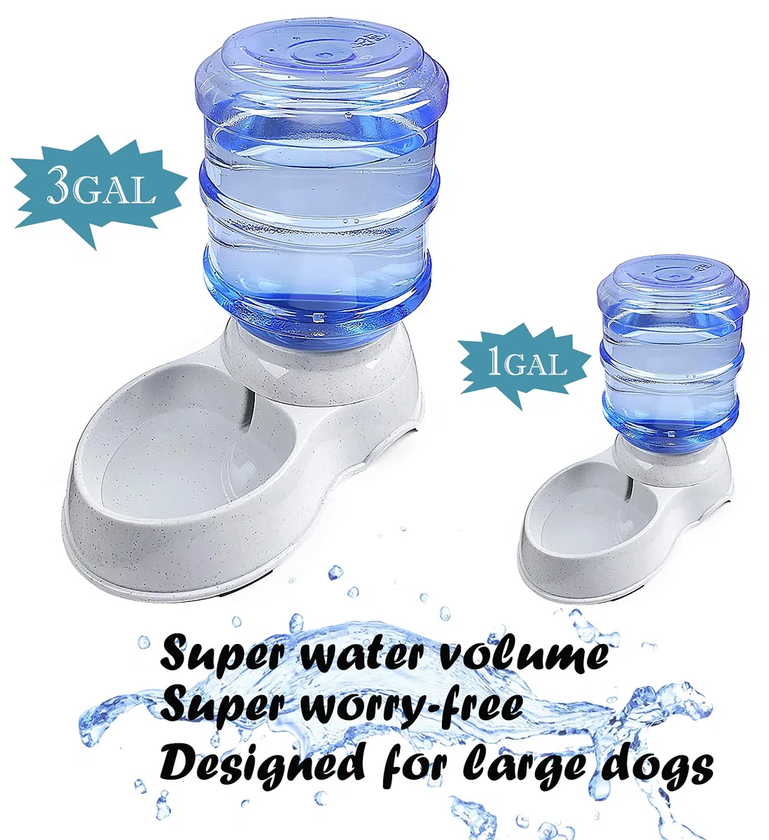 Distributore automatico di acqua per animali domestici, 11 l, grande stazione di erogazione dell'acqua per cani, fontana autoerogante per piccoli cuccioli e gatti e cani