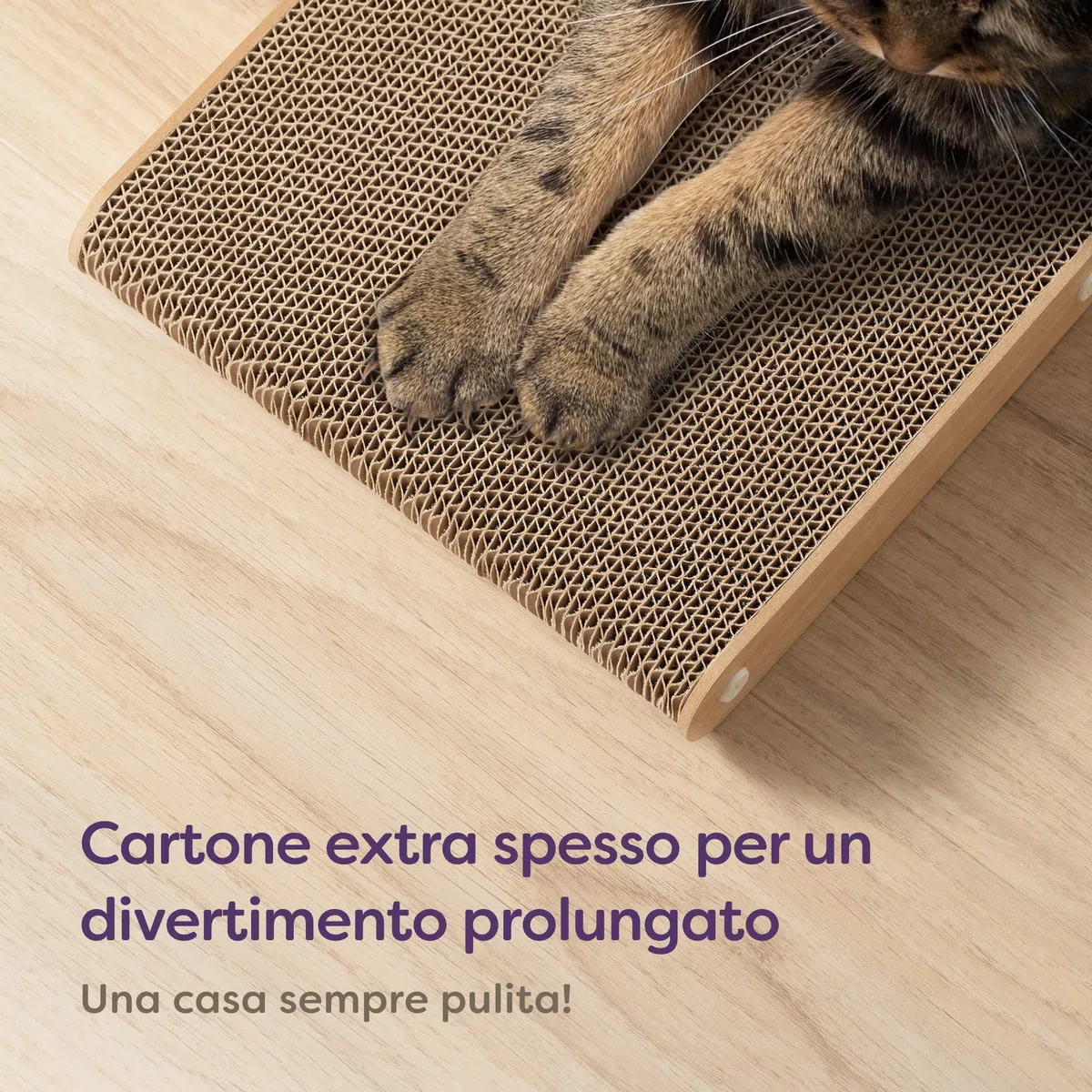 Knupis Tiragraffi Gatto Grande 68 cm - Particolarmente Resistente per la Cura Degli artigli Gattini - Facile da montare - Protezione per divano e parete - Design reversibile a Forma di L