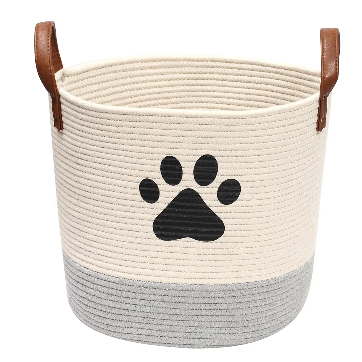MOREZI Cestino per giochi,cesto per la biancheria,cesto porta giochi per animali domestici.Utilizzato per riporre giocattoli per cani,vestiti,cibo e altre forniture-Beige/Grigio.