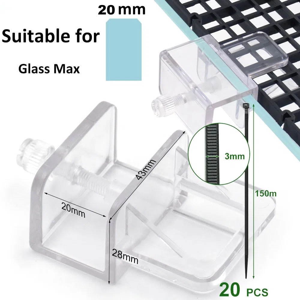 LINLAN 8 Pezzi 15 x 30 cm Divisore per Acquario, Vassoio Inferiore Filtro, Pannello a Griglia per Filtrazione Fai-da-Te e Protezione Fondo nell'Aquascaping (Bianco con Staffa Copertura Dell'acquario)