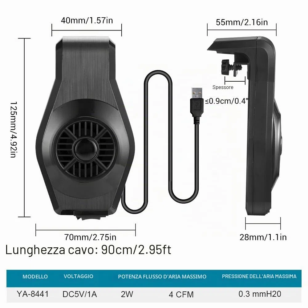 MiOYOOW Mini Refrigeratore per Acquari, Piccolo Ventole di Raffreddamento con Ampia Uscita dell'Aria, USB Ventilatore per Acquario per Acqua Dolce e Salata