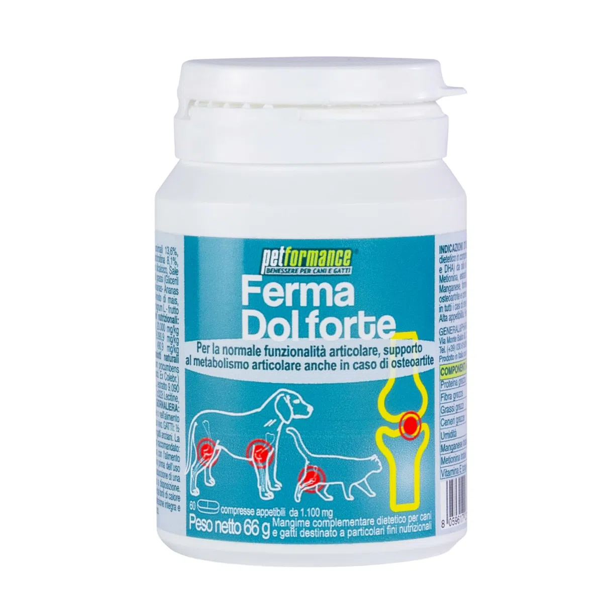 FermaDol Forte - 60 Compresse per le Articolazioni del Cane e del Gatto - con Glucosamina, Condroitina, Artiglio del Diavolo - Contrasta Dolore ed Infiammazione (Pilloliera)