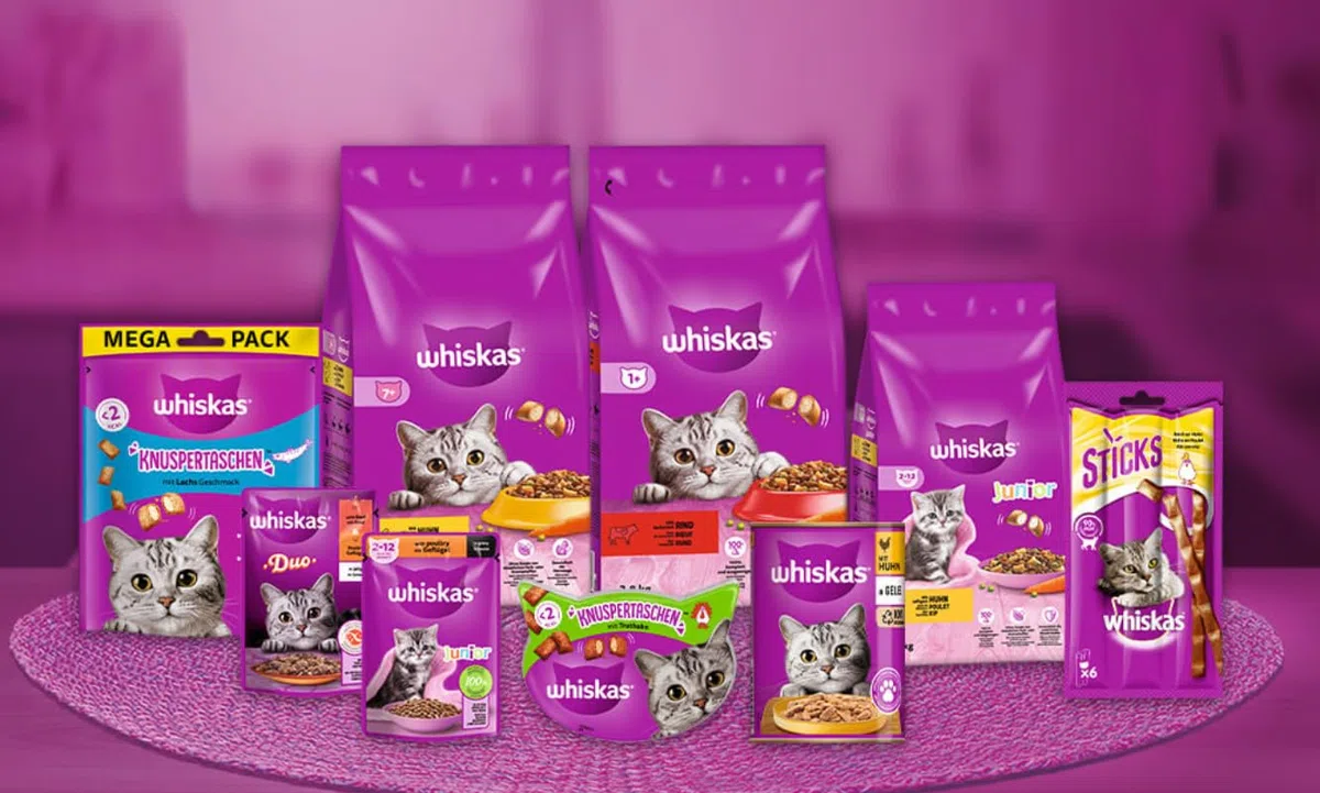 Whiskas, latte per gatti con contenuto ridotto di lattosio e grasso, 6 confezioni da 200 ml