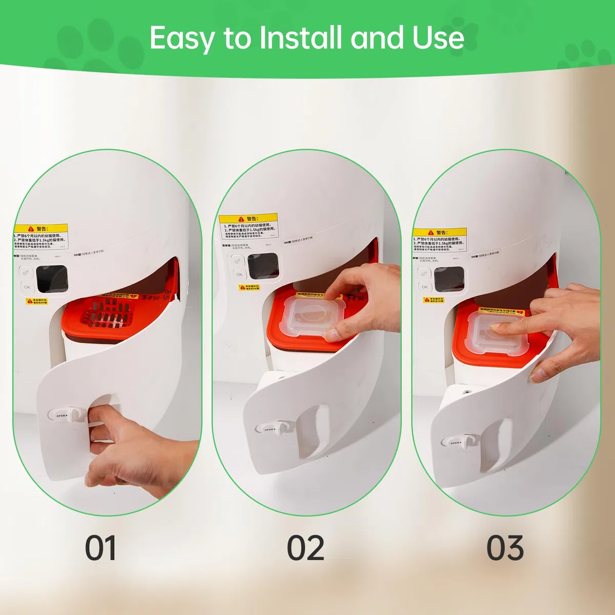 Deodorante per Toilette per Gatti Autopulente,Eliminatore di Adori per Lettiere di Gatti (Confezione da 3)