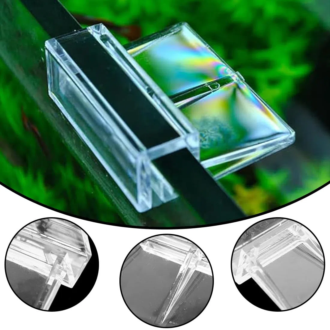 Clip per Coperchio in Vetro per Acquario,Clip in Vetro per Vasche di Pesce,Staffa per Coperchio per Acquario,Supporto per Acrilico per Acquario,Clip per Coperchio Universale Multifunzione,6mm,6 PCS
